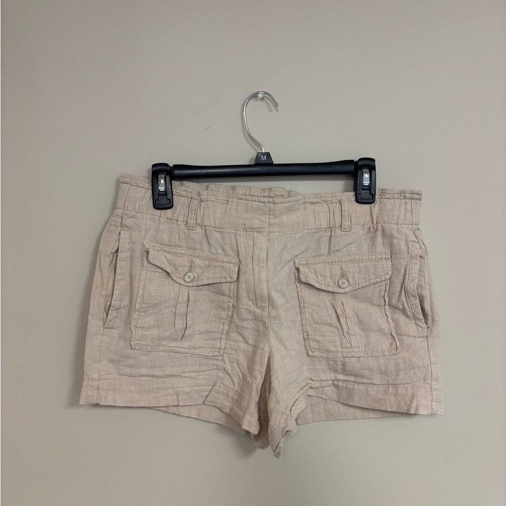Women's Tan Linen Shorts